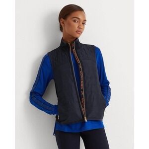 Lauren Ralph Lauren -Black Label- Quilted Puffer Vest Navy Blue Women's Sz L